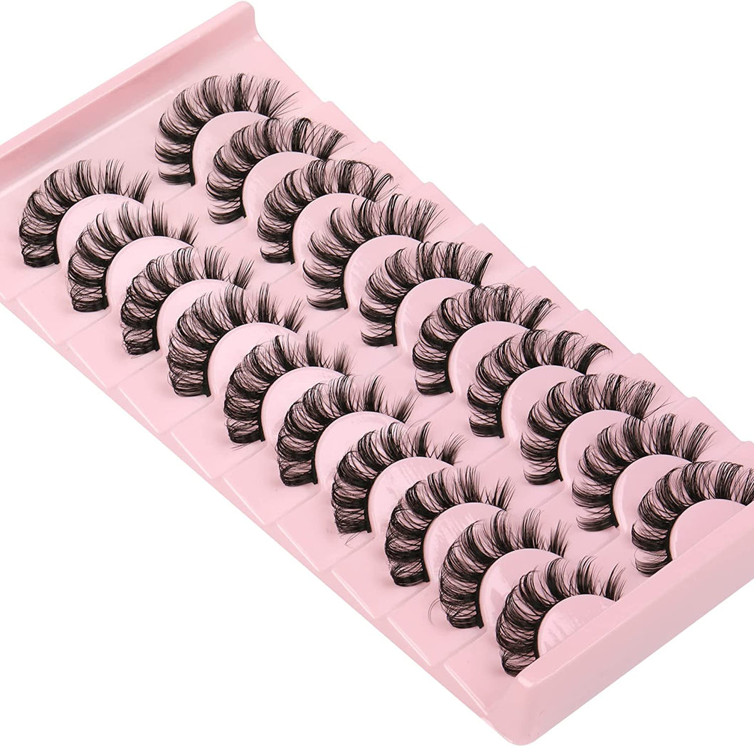 DD Curl Wispy False Eyelashes Faux Mink Lashes Pack 10 Pairs by ALICE